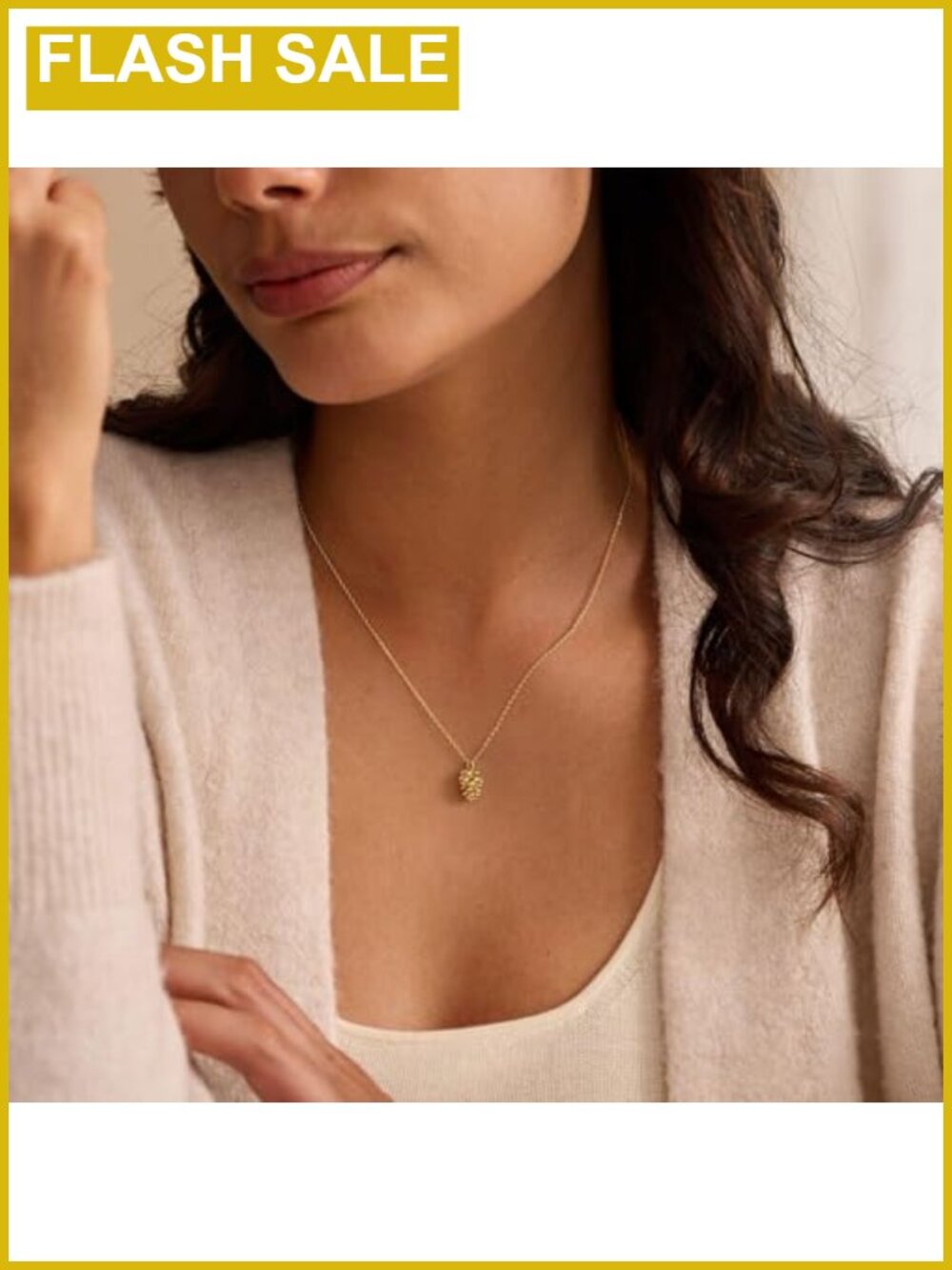 14K Gold Plated Pinecone Pendant Necklace Dainty Nature Jewelry Gift - Picture 5 of 6